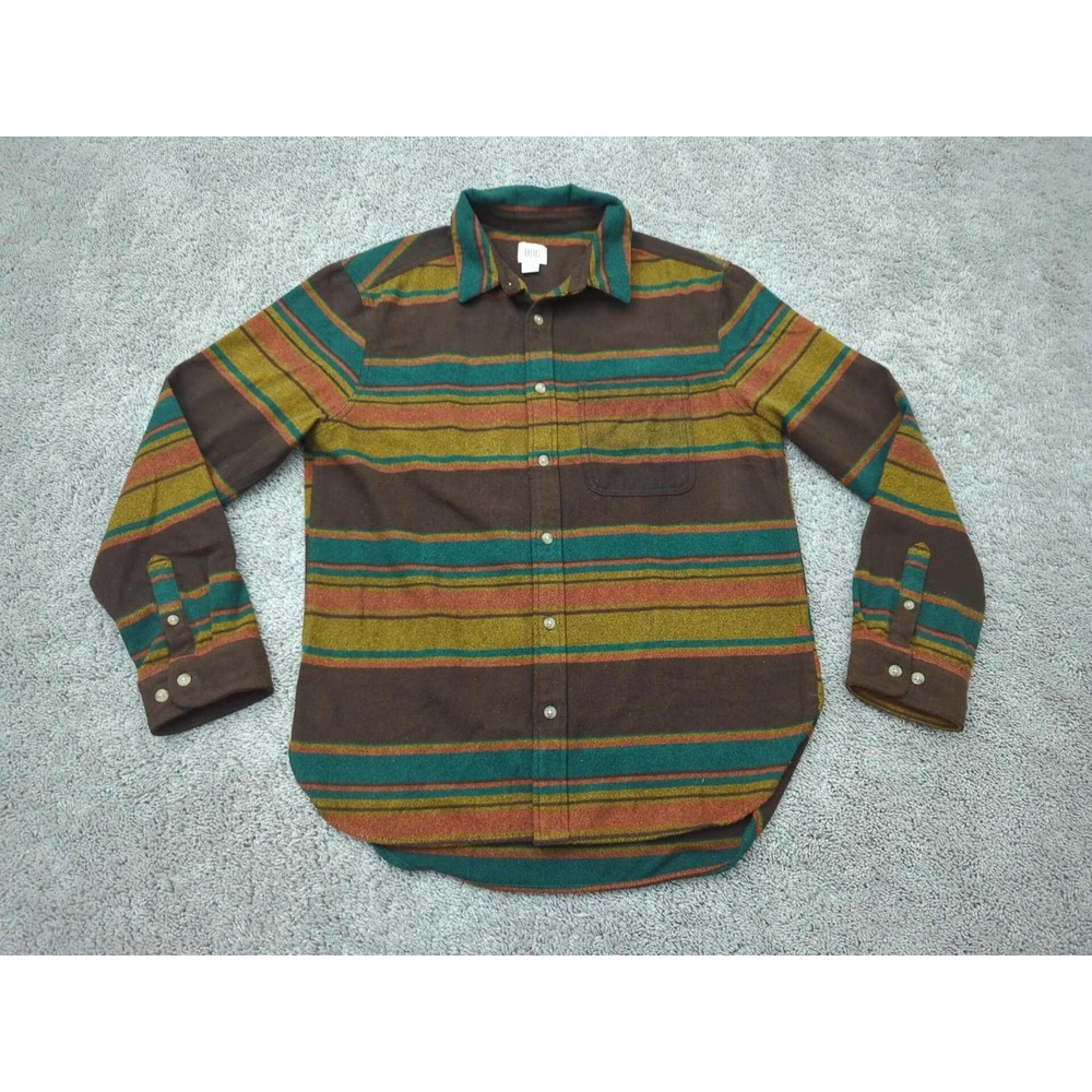 BDG Button Up Shirt Mens Medium Earthy‎ Color Palette Striped Outdoor Casual
